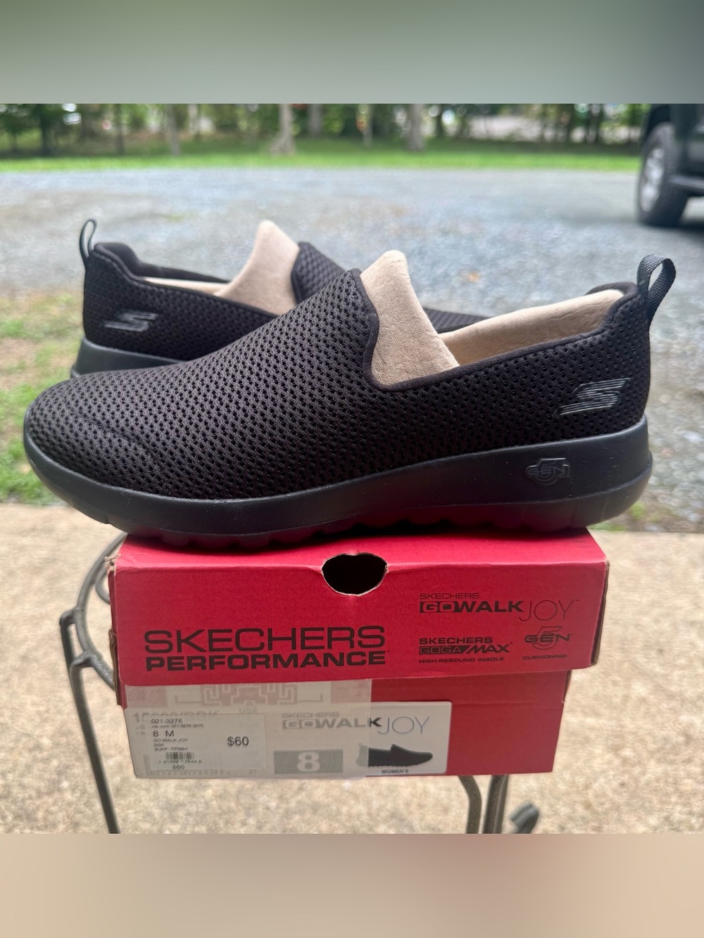 Skechers Black Slip-On Mesh Go Walk Joy Sneakers - Picture 2 of 10